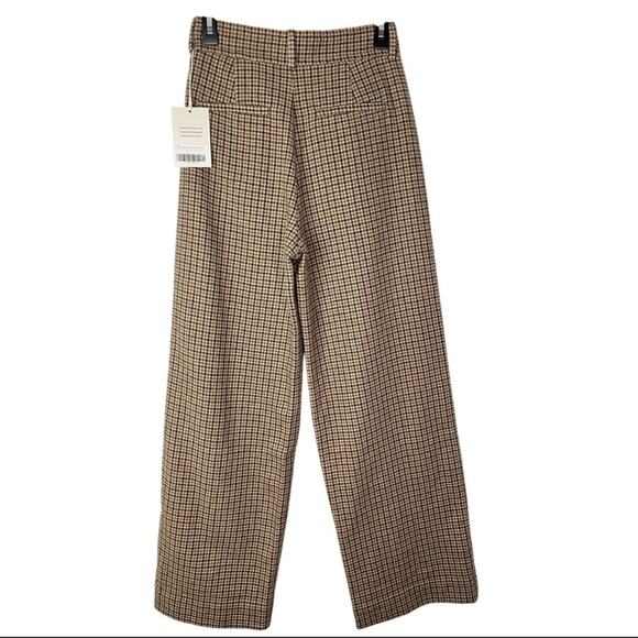New Everlane The Draper High Rise Wide Leg Wool Houndstooth Pants - Picture 3 of 12